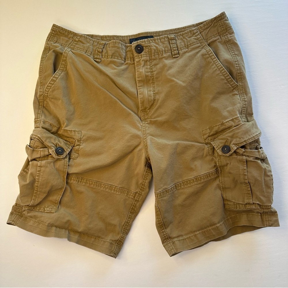 Vintage Aeropostale Cargo Shorts Mens 36 Khaki Heavy Cotton Distressed Y2K